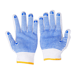 anti slip cotton knitted general purpose cotton knitted work pvc dots gloves safety work hand gloves