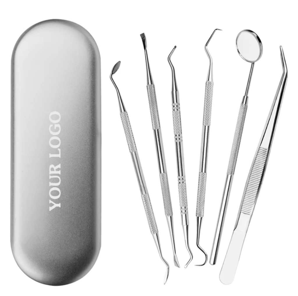 wholesale stainless steel polishing dental mirror dental dentist prepared tool set probe tooth care kit instrument scaler