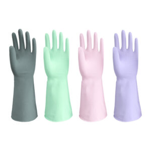 premium pink household cleaning gloves durable flexible latex free nitrile reusable waterproof custom oem service guangzhou