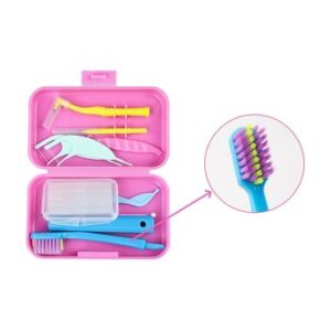 Portable 9-Item Home Use Dental Orthodontic Care Kit Plastic Toothbrush