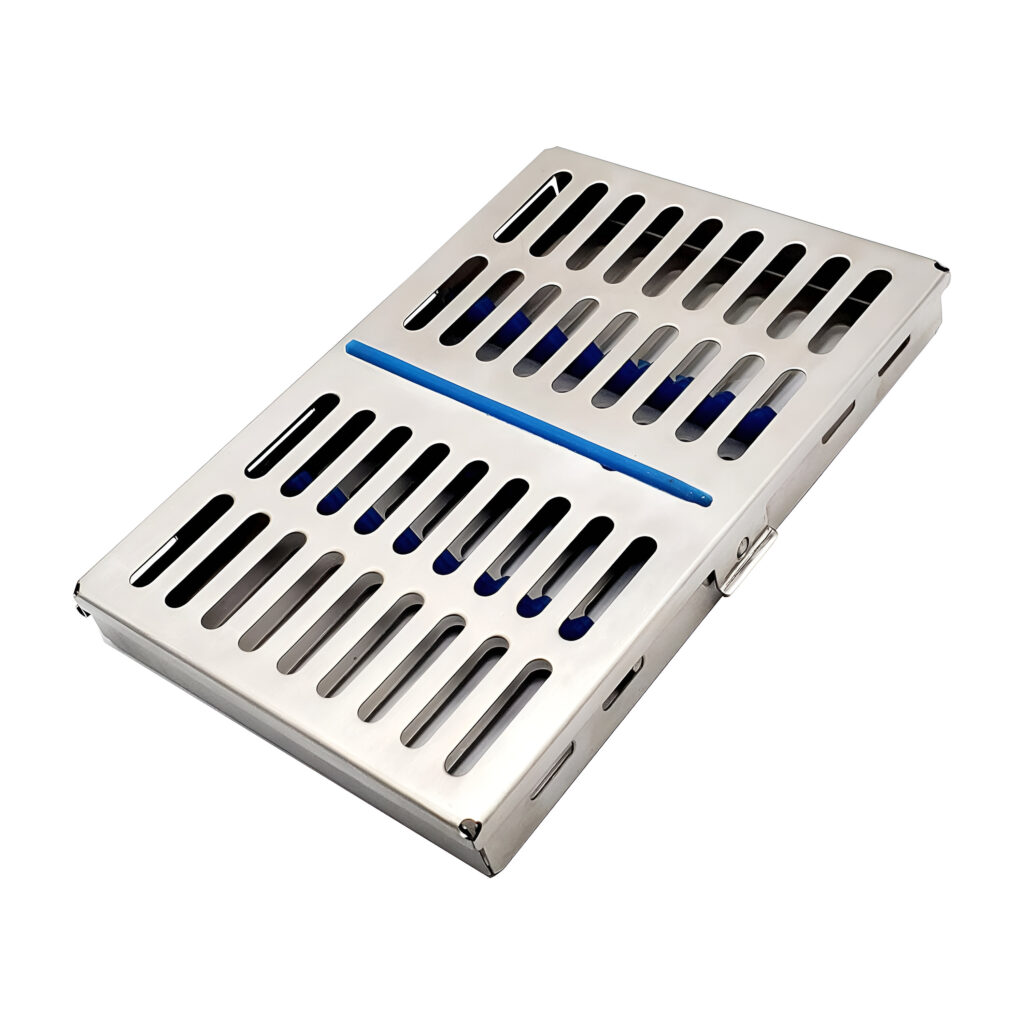 dental sterilization cassette box tray for 10 tools stainless steel autoclavable instrument holder for clinic, medic instrument
