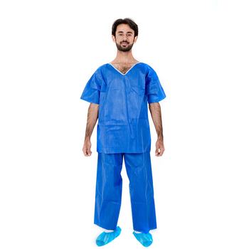 green pp sms 30gsm 45gsm nonwoven scrub suit sets hospital disposable medical sterile isolation gowns for sale