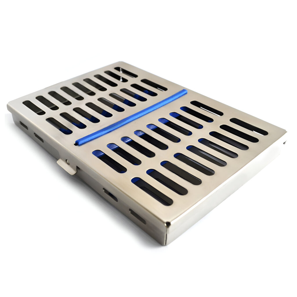 dental sterilization cassette box tray for 10 tools stainless steel autoclavable instrument holder for clinic, medic instrument