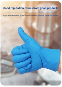 factory wholesale durable comfortable powder free disposable nitrile gloves blue for food factory