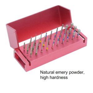 30pcs/box well ck high speed dental diamond bur set disinfection block aluminium bur holder polishing drill bit burs