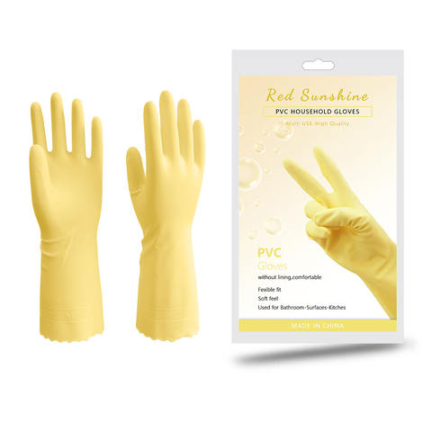 premium pink household cleaning gloves durable flexible latex free nitrile reusable waterproof custom oem service guangzhou