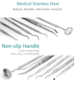 wholesale stainless steel polishing dental mirror dental dentist prepared tool set probe tooth care kit instrument scaler