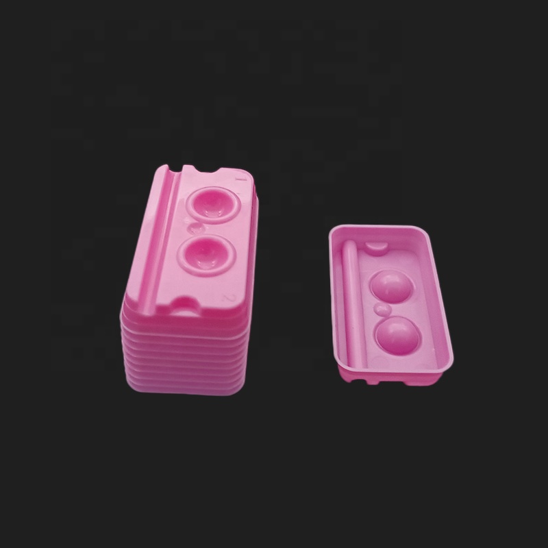 2/4 wells white pink dental bowl plastic mini mixing trays disposable dental mixing well for mixing materials