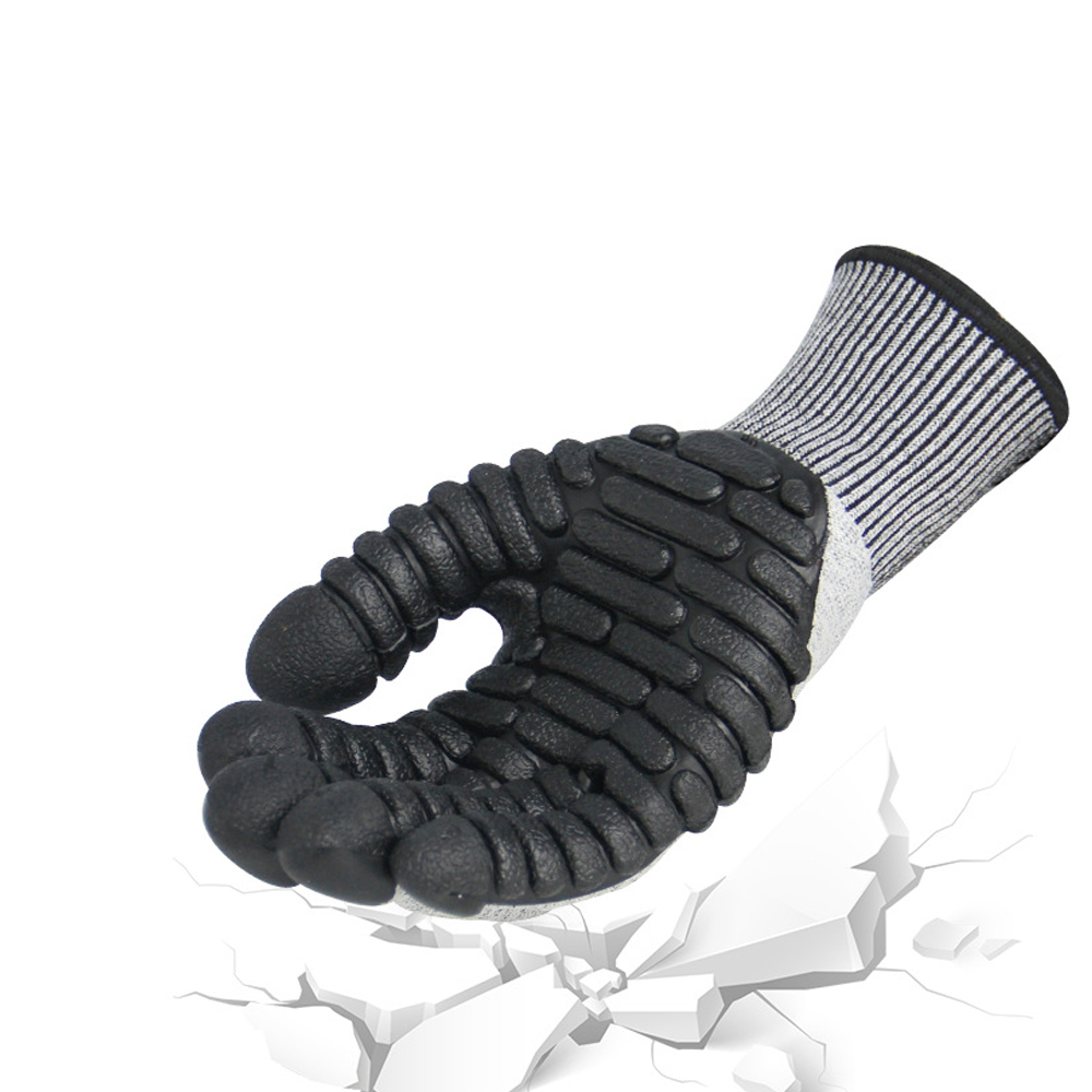 d131 tpr leather impact gloves with anti slip cut protection light duty mechanic gloves for general purpose work nylon liner