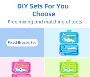 Portable 9-Item Home Use Dental Orthodontic Care Kit Plastic Toothbrush