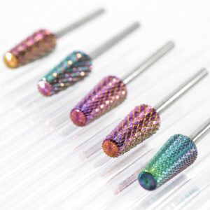 custom logo 5xc high quality tungsten steel manicure pedicure tools set 5 in 1 typhoon cone shape burr carbide nail drill bits