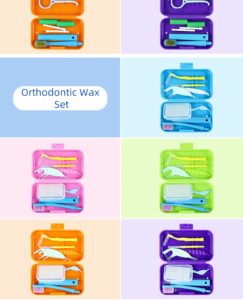 Portable 9-Item Home Use Dental Orthodontic Care Kit Plastic Toothbrush