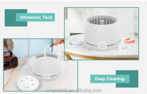 oem dental ultrasonic cleaning machine with 200ml stainless tank household dental pod ultrasonic cleaner for dental appliances