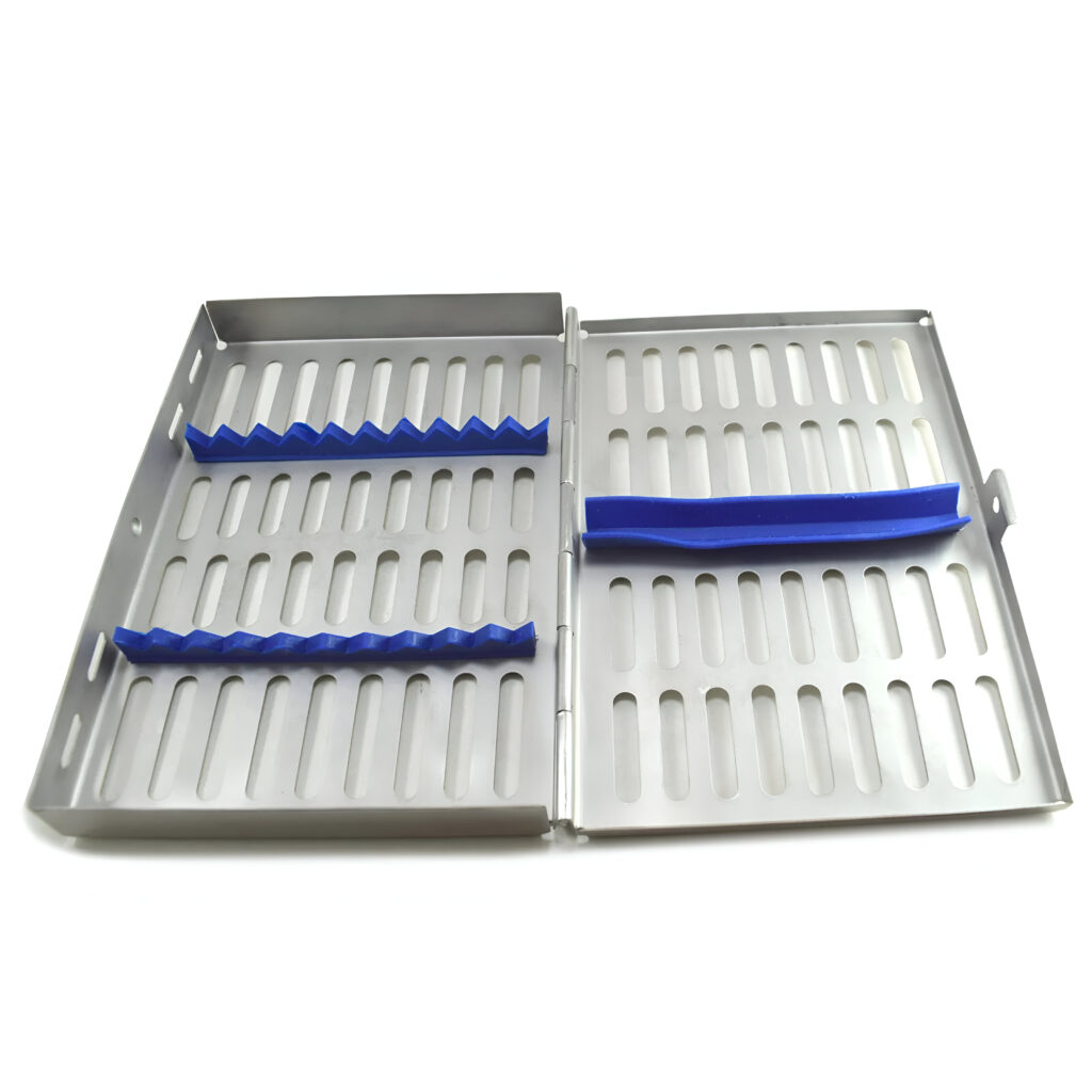 dental sterilization cassette box tray for 10 tools stainless steel autoclavable instrument holder for clinic, medic instrument