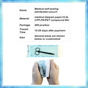 oem hot sale medical disposable autoclave self sealing sterilization pouches