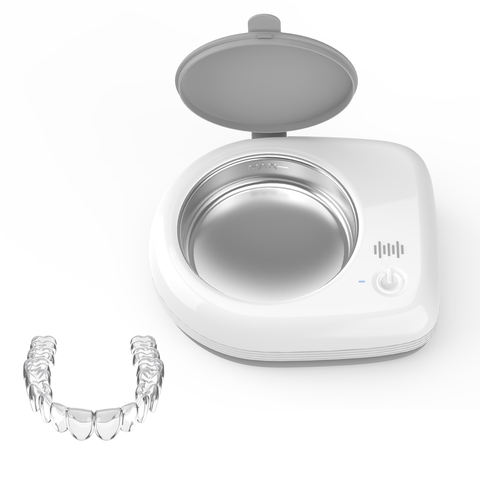 portable ultrasonic retainer cleaner sonic dental cleaning pod cordless ultrasonic braces cleaning machine cs08