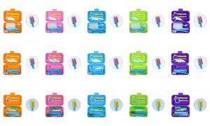 Portable 9-Item Home Use Dental Orthodontic Care Kit Plastic Toothbrush