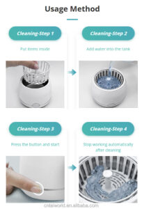 oem dental ultrasonic cleaning machine with 200ml stainless tank household dental pod ultrasonic cleaner for dental appliances