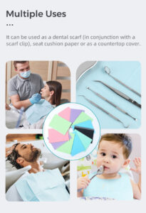 high quality 3 ply disposable dental bibs custom tattoo 13" x 18" absorbent waterproof paper for dentist medical consumables