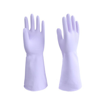premium pink household cleaning gloves durable flexible latex free nitrile reusable waterproof custom oem service guangzhou