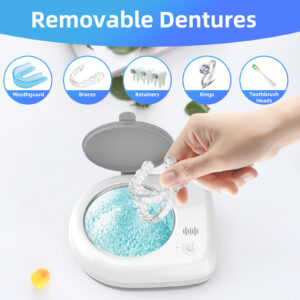 portable ultrasonic retainer cleaner sonic dental cleaning pod cordless ultrasonic braces cleaning machine cs08