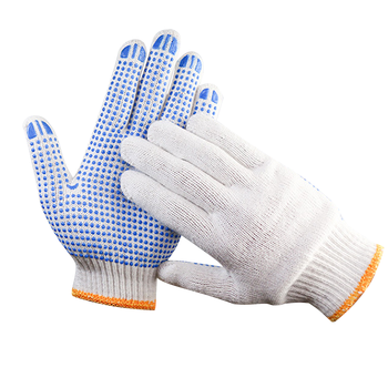anti slip cotton knitted general purpose cotton knitted work pvc dots gloves safety work hand gloves