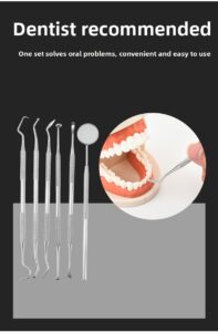 best selling oem stainless steel dental examination set 6pcs multi purpose oral hygiene tools top oral care tool kit