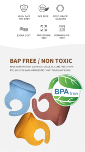 easy wipe clean non toxic eco friendly bpa free baby silicone bibs