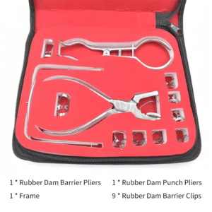dental rubber dam kit rubber dam clamp sets stainless steel dental examination set frame punch clamps