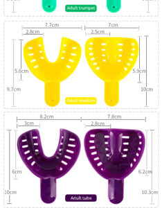 dental products plastic impression tray child adult impression tray colored plastic tray