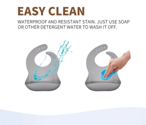 easy wipe clean non toxic eco friendly bpa free baby silicone bibs
