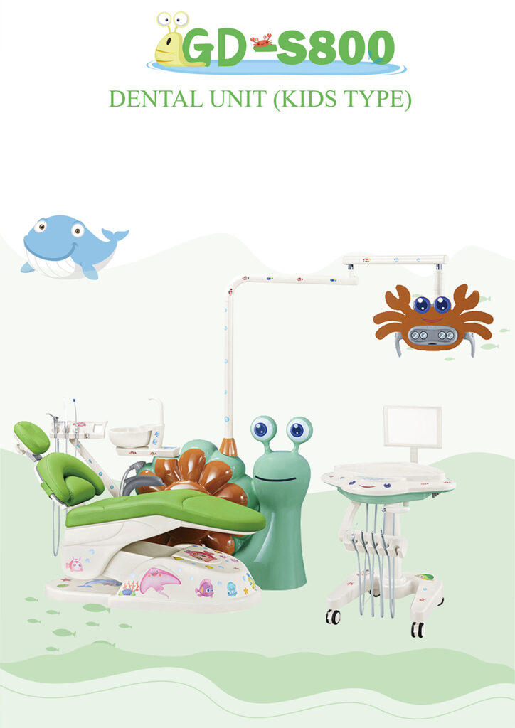 wholesale of pediatric clinic treatment equipment with safety protection design for children's special cartoon dental chairs